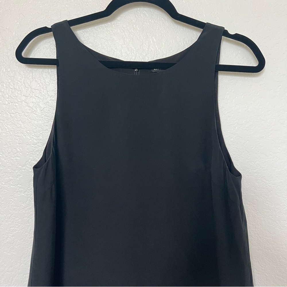 2/$30 Club Monaco Silk Asymmetrical Hem Black and White Sleeveless Dress SZ 6 - Picture 4 of 16